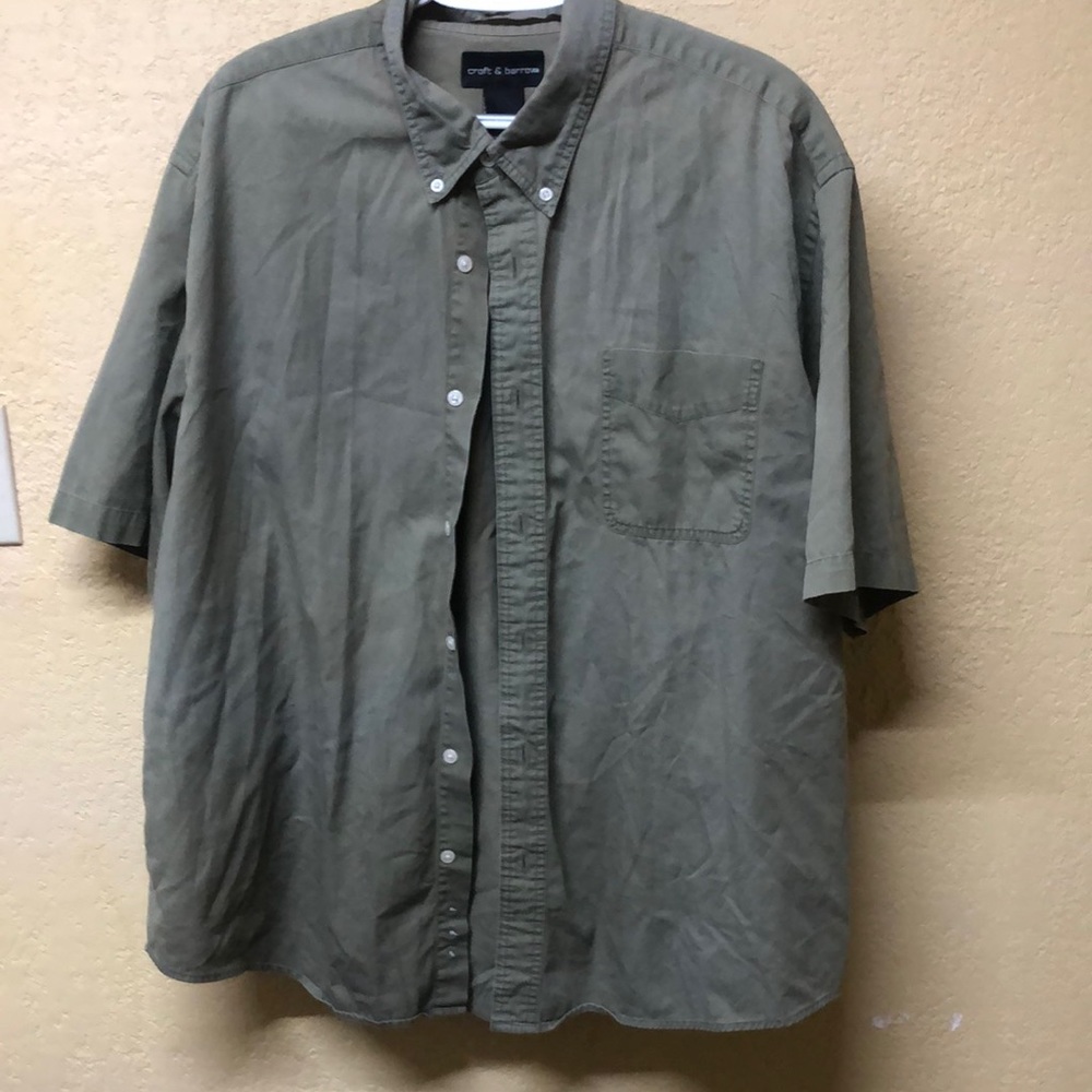 Croft & Barrow Green Casual Button Down Shirt Relaxed Fit